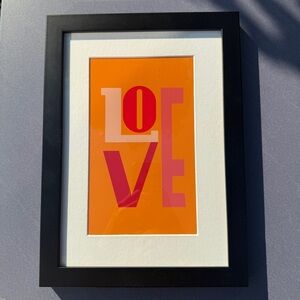 Framed Graphic Art Print ‘Love’ in Black Frame 13x9in